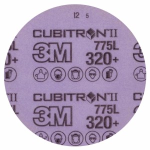 Dysk ścierny 3M CUBITRON II Hookit 775L rzep bezotworowy 125mm nasyp P320 kol. fioletowy [47080]