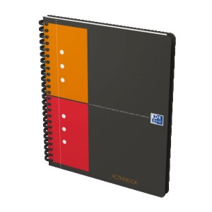 Kołonotatnik A5+ kratka 80 kartek OXFORD ACTIVEBOOK okładka PP wielokolorowy z kieszenią [100102880]