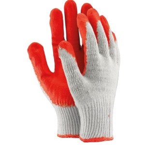 Rękawice wielorazowe robocze dzianina poliestrowa kol. czerwono-biały 1 para