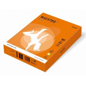 Papier kolorowy A4 80g 500 arkuszy MAESTRO kol. pomarańczowy [OR43]