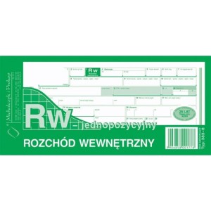 Druk - Rozchód wewnętrzny RW jednopozycyjny samokopiujący 1/3A4 wielokopia MICHALCZYK I PROKOP poziomy jednostronny [383-8]