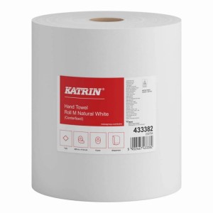 Ręcznik papierowy w roli KATRIN M300 makulatura 1 warstwa | Ø200mm szer. 178mm dł. 300m | kol. biały 1 rolka [433382]