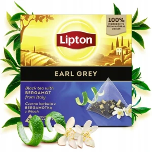 Herbata ekspresowa czarna LIPTON Earl Grey (bergamotka) torebka piramidka 20 szt.