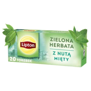 Herbata ekspresowa zielona LIPTON z nutą mięty (mięta) torebka z zawieszką 20 szt.