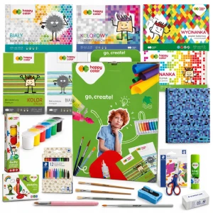 Zestaw szkolny HAPPY COLOR wyprawka kredki, ołówki, nożyczki, klej Premium Kids HA 3SET BTS4