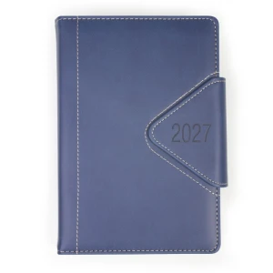 Kalendarz 2027 książkowy A5 dzienny registry drukowane na magnes OPUS Westa kol. niebieski [O.Diary Westa]