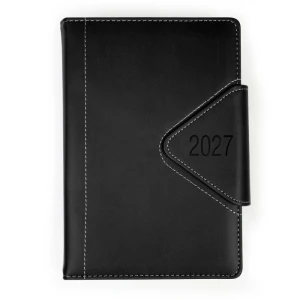 Kalendarz 2027 książkowy A5 dzienny registry drukowane na magnes OPUS Westa kol. czarny [O.Diary Westa]