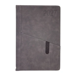Kalendarz 2027 książkowy A5 dzienny registry drukowane OPUS Saturn kol. czarny [O.Diary Saturn]