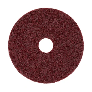 Dysk ścierny 3M SCOTCH-BRITE SC-DC rzep/nakrętka 125mm x 22mm włóknina AMED kol. czerwony