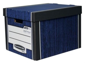 Pudło archiwizacyjne 340 x 295 x 405mm FELLOWES WOODGRAIN kol. niebieski 2 szt. 0061001-BLU