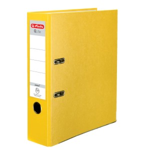 Segregator z mechanizmem A4 80mm HERLITZ Q.FILE PP kol. żółty 11167442