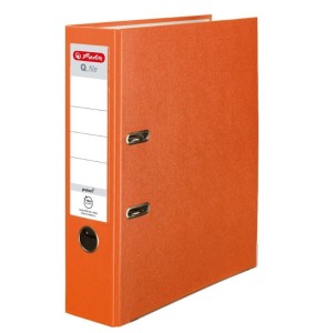 Segregator z mechanizmem A4 80mm HERLITZ Q.FILE PP kol. pomarańczowy 11178944