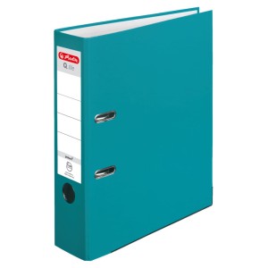 Segregator z mechanizmem A4 80mm HERLITZ Q.FILE PP kol. turkusowy karaibski 50016259