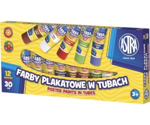Farby plakatowe ASTRA kpl. 12 kol. x 30ml 301123043