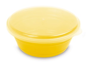 Zestaw misek na żywność tworzywo sztuczne kol. żółty 4 szt. 600ml MINTRA PARTY z pokrywką 99868