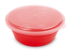 Zestaw misek na żywność tworzywo sztuczne kol. czerwony 4 szt. 600ml MINTRA PARTY z pokrywką 99864