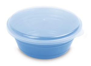 Zestaw misek na żywność tworzywo sztuczne kol. niebieski 4 szt. 600ml MINTRA PARTY z pokrywką 99866
