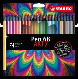 Flamastry STABILO ARTY Pen 68 końcówka M 1mm kpl. 24 kol. etui-blister 6824-1-20