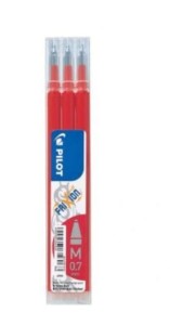 Wkład do pióra kulkowego PILOT FRIXION PRO wymazywalny kol. czerwony 0,35mm 3 szt. PIBLS-FR7-R