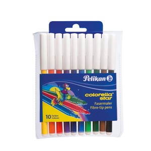 Flamastry PELIKAN COLORELLA Star C302 końcówka okrągła 0,8mm kpl. 10 kol. etui 814485